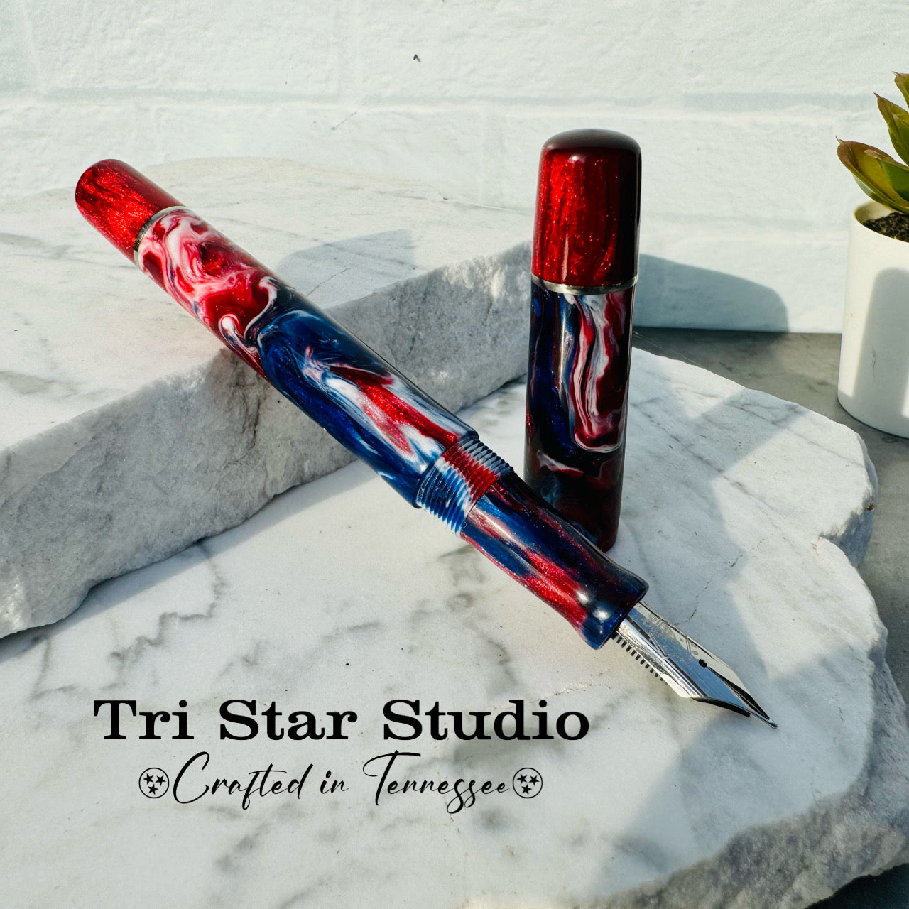 Red, White & Blue Fountain Pen